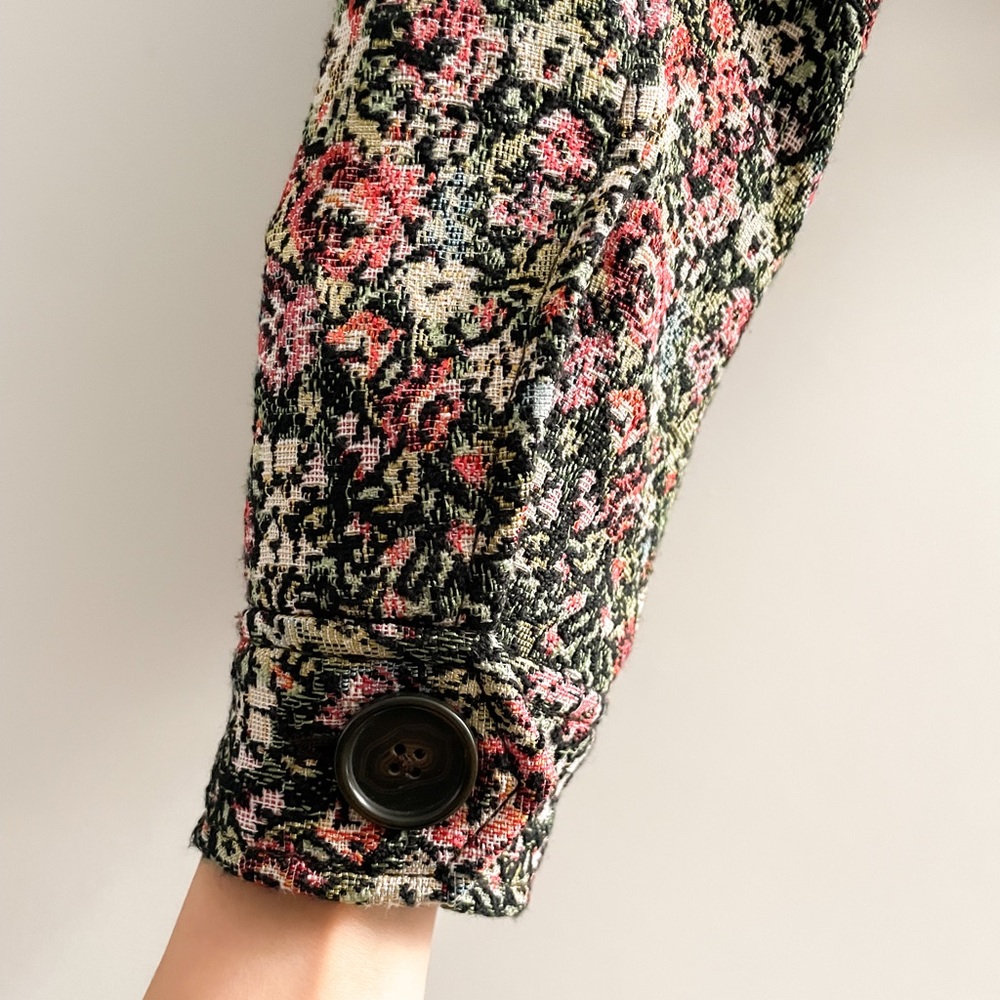 Aritzia Sunday Best Pink Green Floral Tweed Jacket - Picture 9 of 15